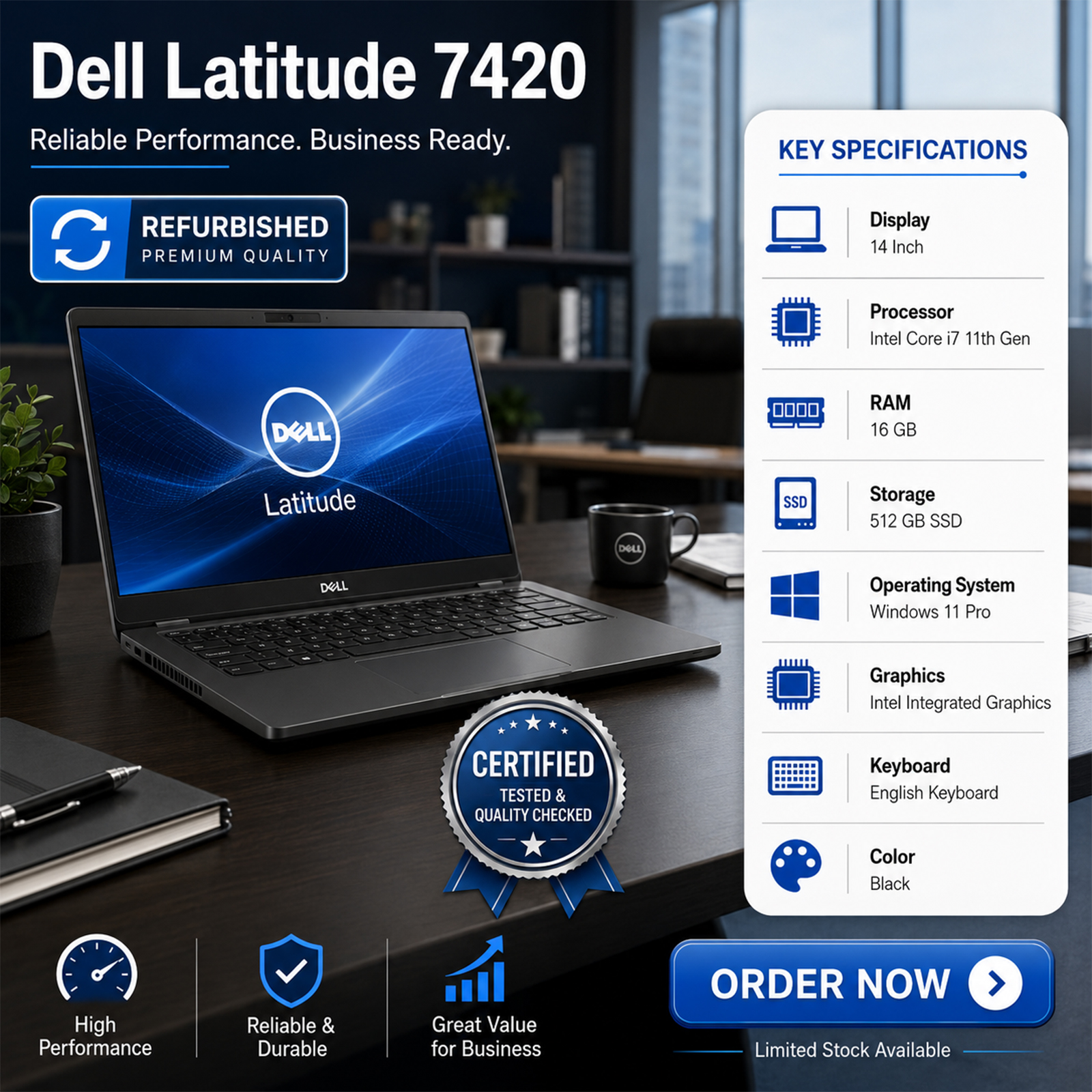 Dell Latitude 7420 (16 GB - 512GB SSD